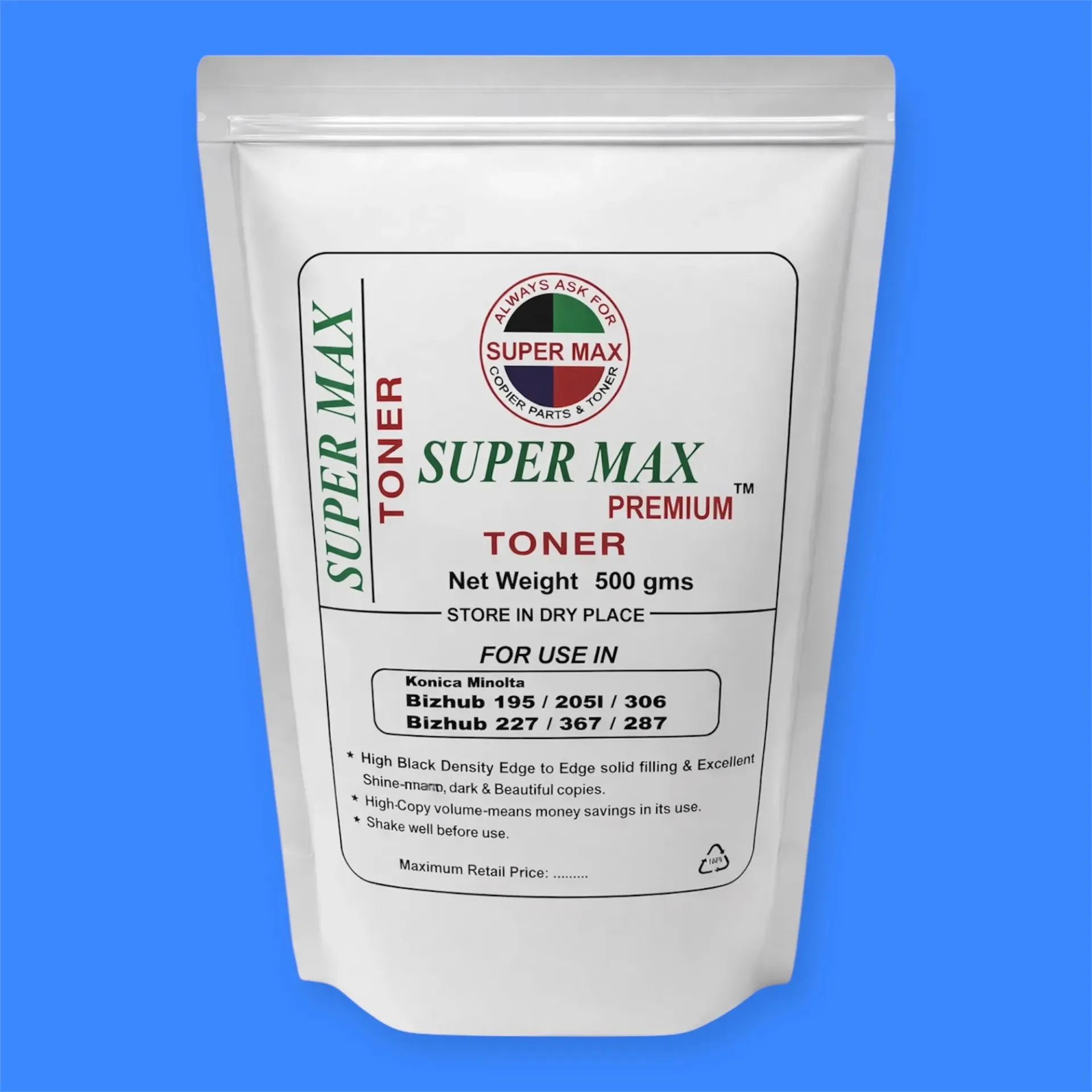 KONICA MONOLTA TONER 500G SUPER MAX PREMIUM  (BIZHUB 226i)