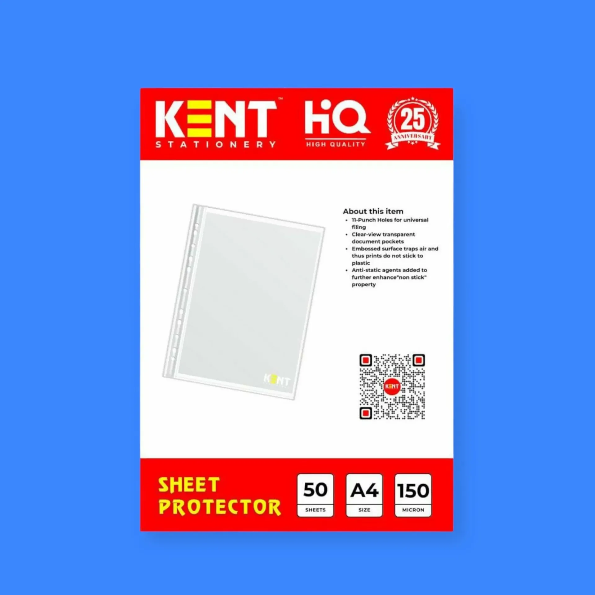 SHEET PROTECTOR-11 HOLL-150MIC-KENT (A4 150MIC SHEET PROTECTOR)